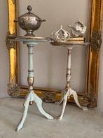 2 wijntafeltjes bijzettafeltjes interieur tafeltjes brocante, Ophalen of Verzenden