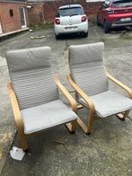 2 fauteuils poang ikea gris, Huis en Inrichting, Fauteuils, Ophalen, 75 tot 100 cm, Zo goed als nieuw, Stof