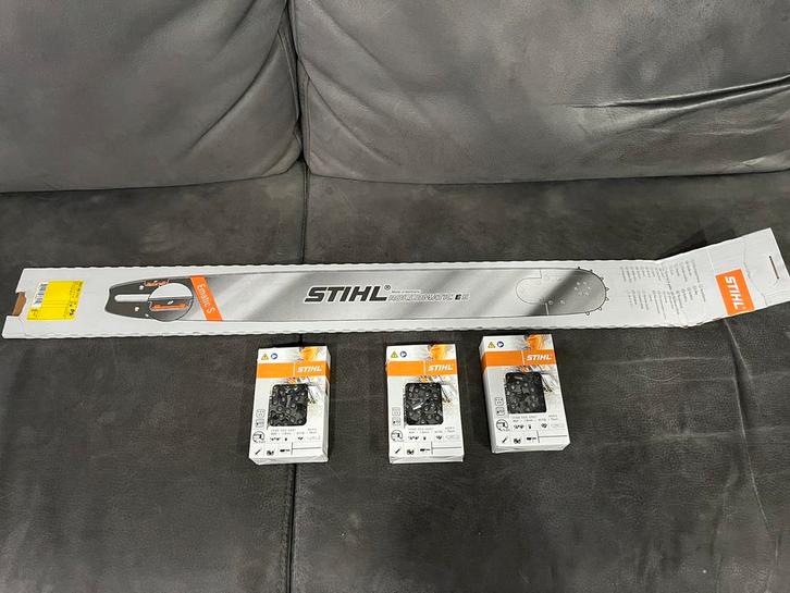 Stihl zaagblad 75cm + 3 kettingen nieuw!, Doe-het-zelf en Bouw, Gereedschap | Machine-onderdelen en Toebehoren, Nieuw, Ophalen of Verzenden