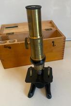 Microscoop van messing en gietijzer in Ernst Leitz-stijl, Ophalen of Verzenden