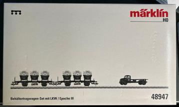 2942. Tankhouderset met H0 Märklin-truck.      beschikbaar voor biedingen