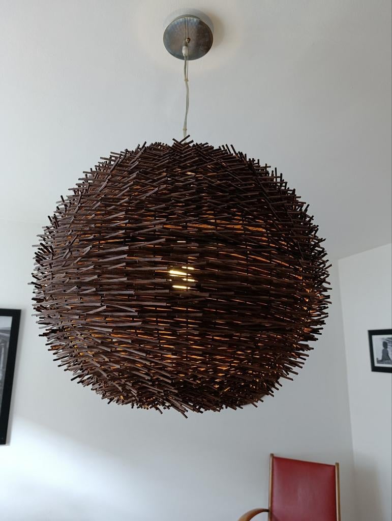 Suspension nid d'oiseau en rotin tressé xxl, Maison & Meubles, Enlèvement ou Envoi, Comme neuf