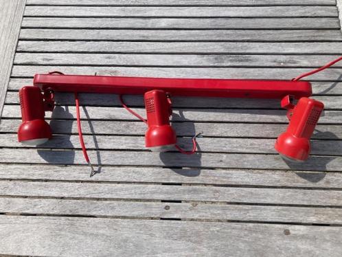 Vrieland design vintage-plafondspot rood., Huis en Inrichting, Lampen | Plafondlampen, Gebruikt, Kunststof, Metaal, Ophalen of Verzenden