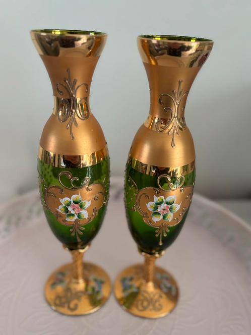 Superbes vases en cristal vénitien vintage, Antiquités & Art, Antiquités | Verre & Cristal
