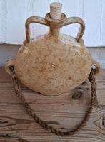 Grote brocante keramieke ronde sier kruik met touw/ koord, Ophalen of Verzenden