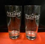 2 verschillende oude bierglazen Tsjoen Wannegem Lede, Ophalen of Verzenden, Gebruikt