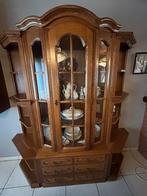 Eiken eetkamer (vitrinekast,eettafel+6 stoelen + salontafel, Huis en Inrichting, Kasten | Vitrinekasten, Ophalen, Zo goed als nieuw