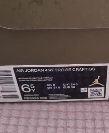   Air Jordan 4 rétro SE Craft GS original  