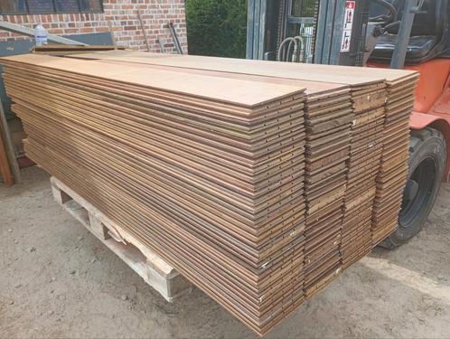 50m2 Hardhouten tand en groefplanken. Geschaafd!, Doe-het-zelf en Bouw, Hout en Planken, Zo goed als nieuw, Ophalen of Verzenden