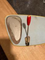 Vintage kapstok, groen met spiegel en 2 haken, Antiek en Kunst, Ophalen of Verzenden