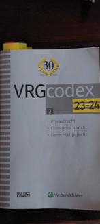 VRG Codex 2023-2024 2 privaat, economisch, gerechtelijk rech, Ophalen of Verzenden, Zo goed als nieuw