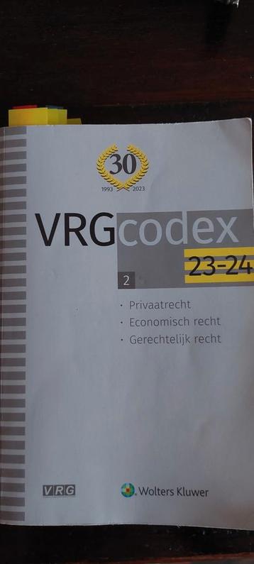 VRG Codex 2023-2024 2 privaat, economisch, gerechtelijk rech, Boeken, Ophalen of Verzenden, Zo goed als nieuw