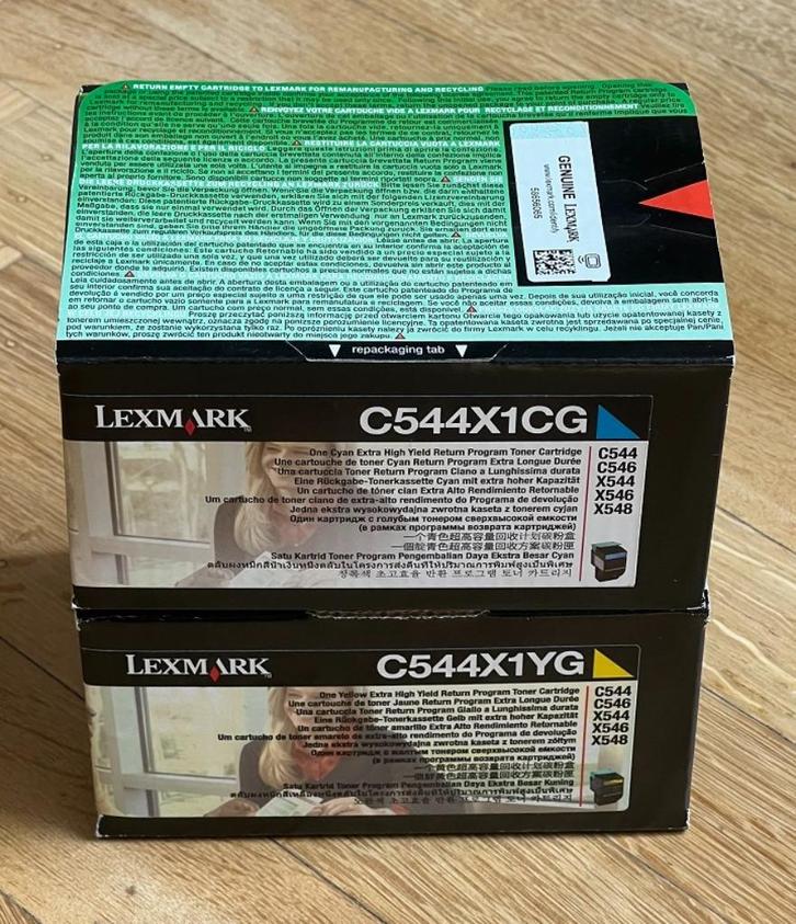 Lexmark C544, Optra C544,  X544 printer toners - Geel/Blauw, Computers en Software, Printerbenodigdheden, Nieuw, Toner, Ophalen of Verzenden
