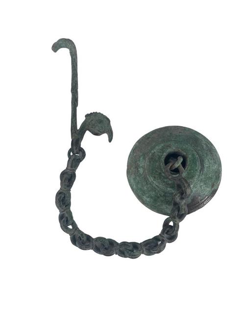Groene bronzen ketting - Khmer-Aziatische kunst, Antiek en Kunst, Kunst | Niet-Westerse kunst, Ophalen of Verzenden