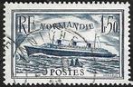 1 Postzegel Frankrijk 1936 Passagiersschip "Normandie”, Ophalen of Verzenden, Gestempeld