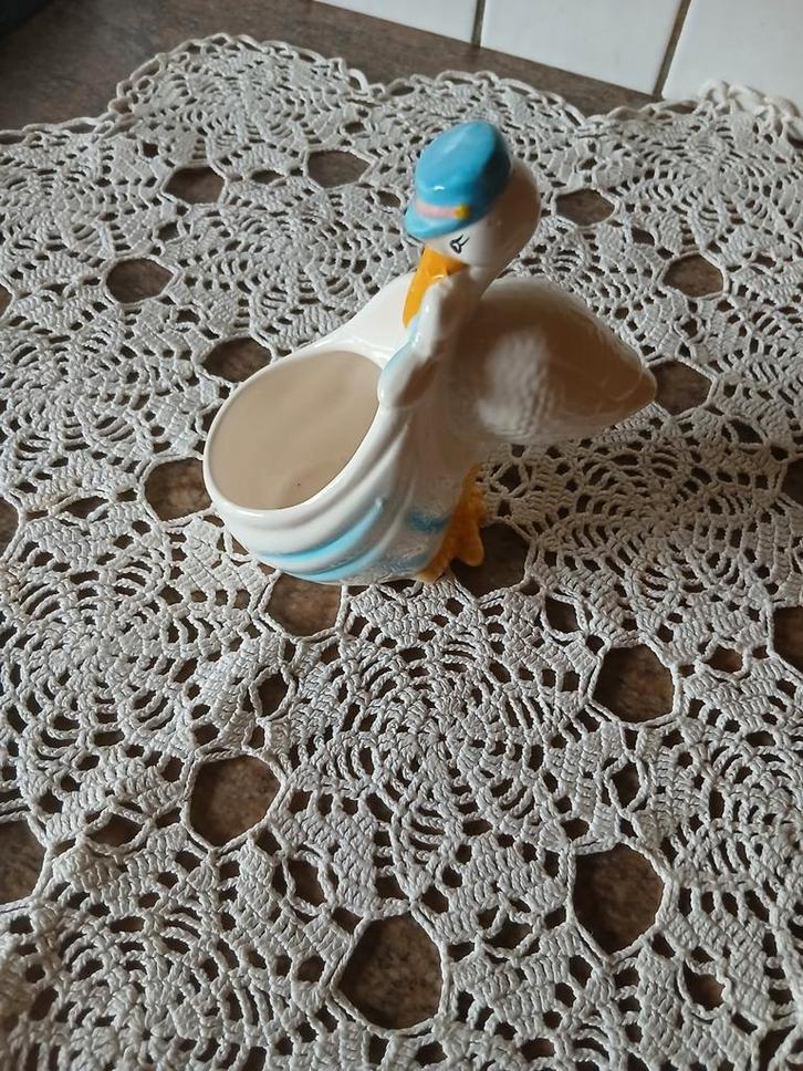 vintage keramische ooievaar houdertje jaren 70, Verzamelen, Retro, Ophalen of Verzenden