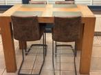 Eettafel met 4 stoelen, Henders&Hazel, Huis en Inrichting, Tafels | Eettafels, Ophalen, 100 tot 150 cm, Eikenhout, 50 tot 100 cm