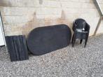 Table de jardin avec chaises, Plastic, Gebruikt, Ophalen, Ovaal