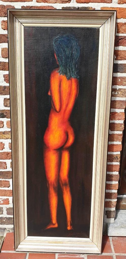 Vanderhaeghe André staand naakt rode periode, Antiek en Kunst, Kunst | Schilderijen | Abstract, Ophalen of Verzenden