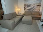 Salon bestaande uit een 2-zit, 3-zit en poef, Huis en Inrichting, Ophalen, Zo goed als nieuw, Hout, Hedendaags
