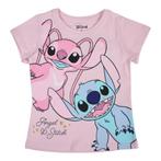 Stitch en Angel T-shirt - Roze - Maat 92-98-104-110-116-128, Kinderen en Baby's, Kinderkleding | Maat 128, Disney, Meisje, Nieuw