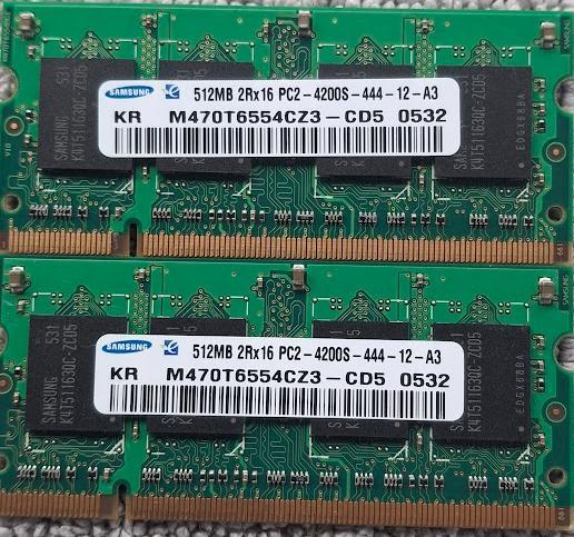 DDR2 SO-DIMM laptopgeheugen 512MB -533MHz - PC2-4200S, Computers en Software, RAM geheugen, Gebruikt, Laptop, DDR2, Ophalen