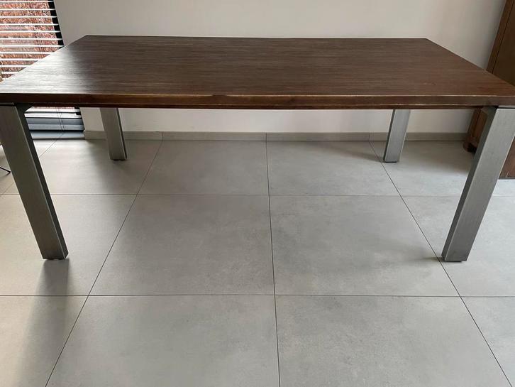 Eettafel Henders & Hazel Canzano Acacia lava, Maison & Meubles, Tables | Tables à manger, Utilisé, Autres essences de bois, Enlèvement