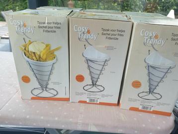 Porseleinen tipzakjes voor frieten, Enlèvement, Comme neuf
