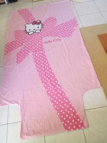Housse de couette + taie Flanelle Hello Kitty, Enlèvement ou Envoi, Comme neuf, Housse de couette