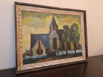schilderij met de kerk van Daknam (Lokeren) beschikbaar voor biedingen
