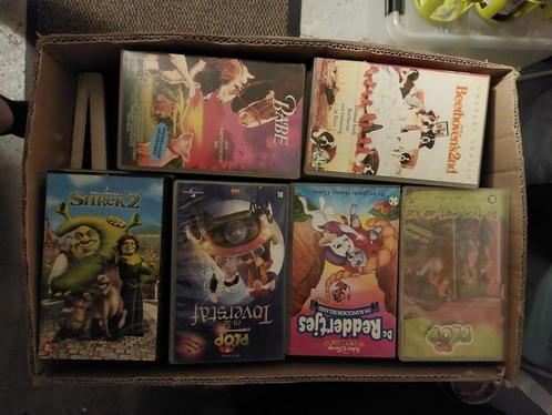 Doos vol kinderfilms VHS, Cd's en Dvd's, VHS | Kinderen en Jeugd, Gebruikt, Tekenfilms en Animatie, Alle leeftijden, Ophalen