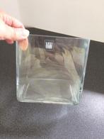 Nieuwe vierkante glazen container/vaas 14 cm zijkant en hoog, Ophalen of Verzenden, Nieuw, Glas