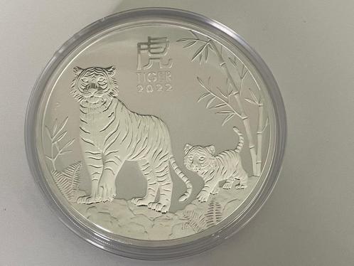 1 mooie kilomunt zilver Lunar serie III Tiger 2022 1 kg, Postzegels en Munten, Edelmetalen en Baren, Zilver, Ophalen