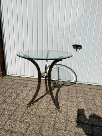 Table d'appoint ronde en verre (diamètre : 50 cm)