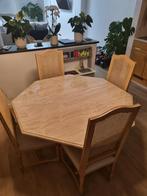 Natuursteen eettafel met 6 stoelen, Ophalen of Verzenden, Zo goed als nieuw