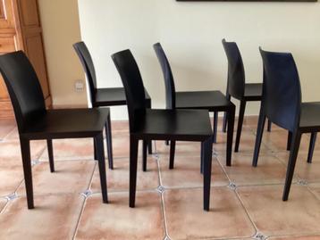 Ensemble de chaises Poltrona Frau modèle Lola (6 pièces), Knoll vitra Cassina Jori Leolux, Enlèvement, Utilisé, Cuir