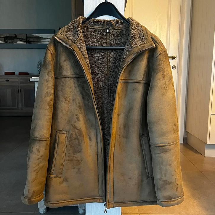 jas, Kleding | Heren, Jassen | Winter, Gedragen, Maat 48/50 (M), Bruin, Ophalen of Verzenden