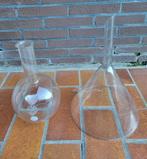 Glazen bolfles + grote glazen trechter, Antiek en Kunst, Ophalen