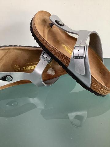 Gratis Verzenden | Birkenstock Nieuwe zilveren slippers 38 beschikbaar voor biedingen