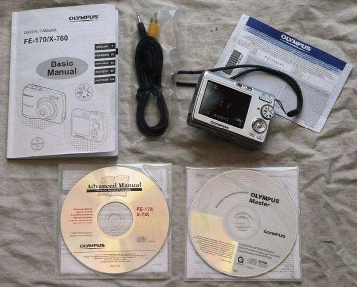 Digital Camera FE170, Olympus - 6MP, Silver, met toebehoren., Audio, Tv en Foto, Fotocamera's Digitaal, Gebruikt, Compact, Olympus