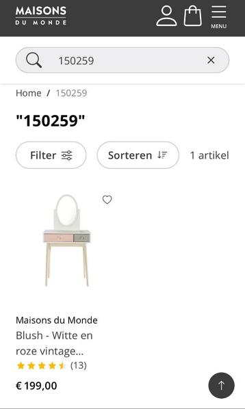 Witte en roze kaptafel beschikbaar voor biedingen