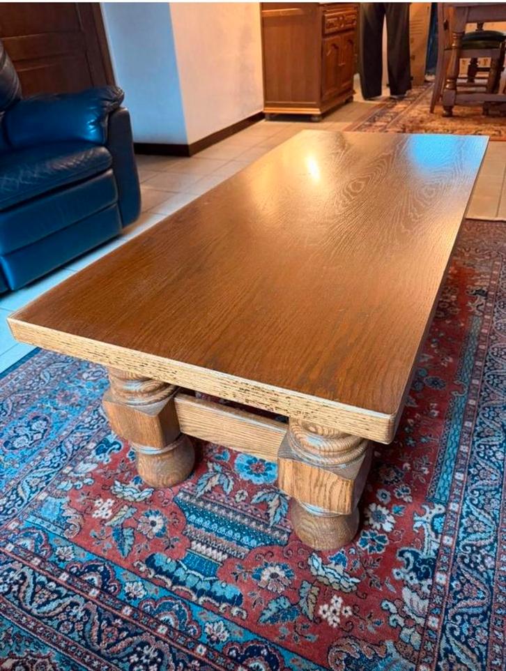 Massieve houten salontafel, Maison & Meubles, Tables | Tables de salon, Comme neuf, Rectangulaire, Enlèvement