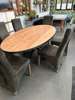 Table de salle à manger ovale neuve avec 6 chaises, Maison & Meubles, Tables | Tables à manger, Autres essences de bois, Comme neuf