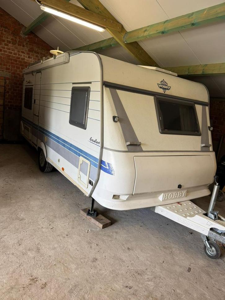 Hobby, Caravans en Kamperen, Caravans, Particulier, tot en met 4, Hobby, Luifel, Ophalen