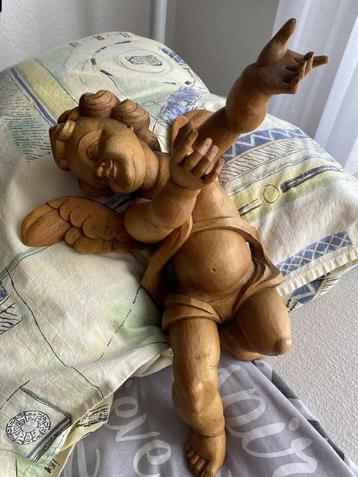 Houtgesneden engel - beschermingsengel - Amor 37cm beschikbaar voor biedingen