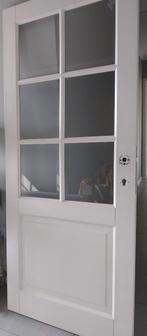 Houten binnendeur met glaswerk / landelijke stijl, Doe-het-zelf en Bouw, Deuren en Vliegenramen, Ophalen, 80 tot 100 cm, Binnendeur