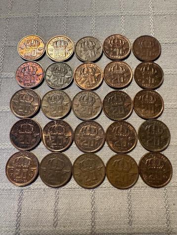 25x 20 Centimes belge 1963 (251) beschikbaar voor biedingen