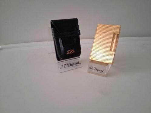 Dupont Aansteker L2 Verguld Goud Kleur + Dupont Hoesje Erbij, Verzamelen, Rookartikelen, Aanstekers en Luciferdoosjes, Gebruikt