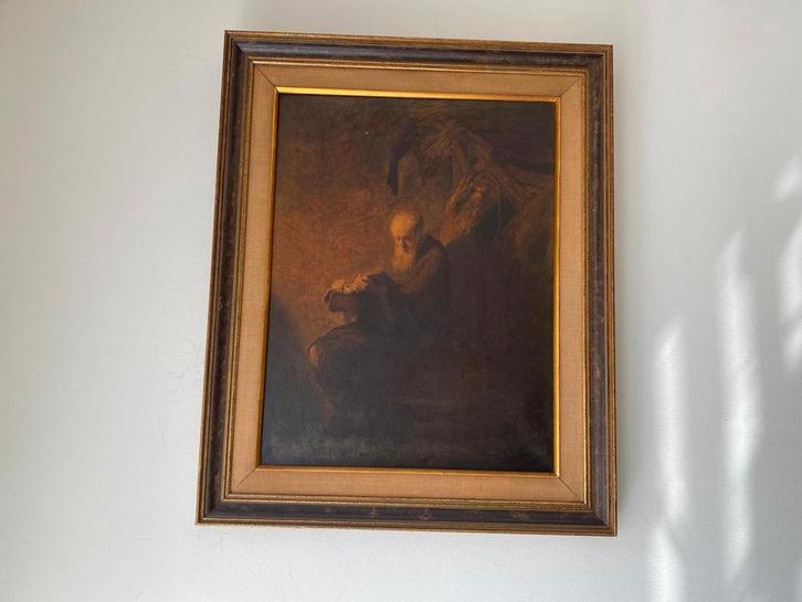 "Oude Man in de Duisternis", Antiek en Kunst, Kunst | Schilderijen | Klassiek, Ophalen
