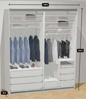 IKEA PAX witte kledingkast + schuifdeuren beschikbaar voor biedingen